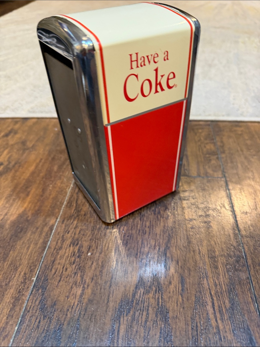 Vintage Coca Cola "Have A Coke" Napkin Holder Dispenser, Metal & Chrome 1992.